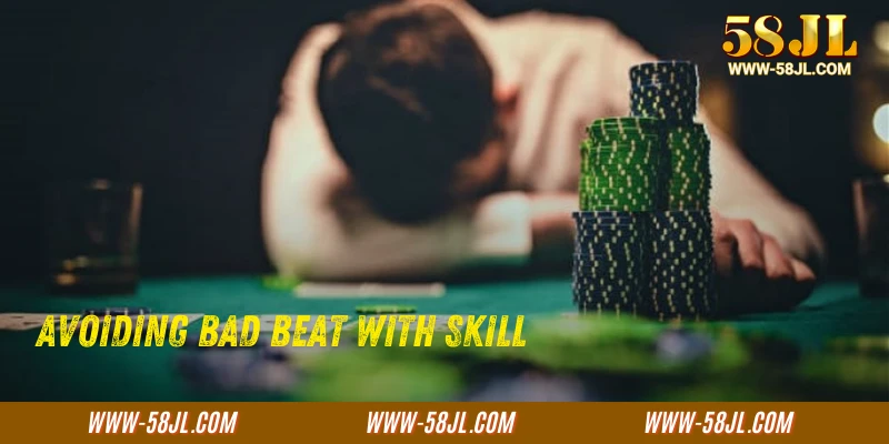 Winning poker hand avoiding bad beat with skill